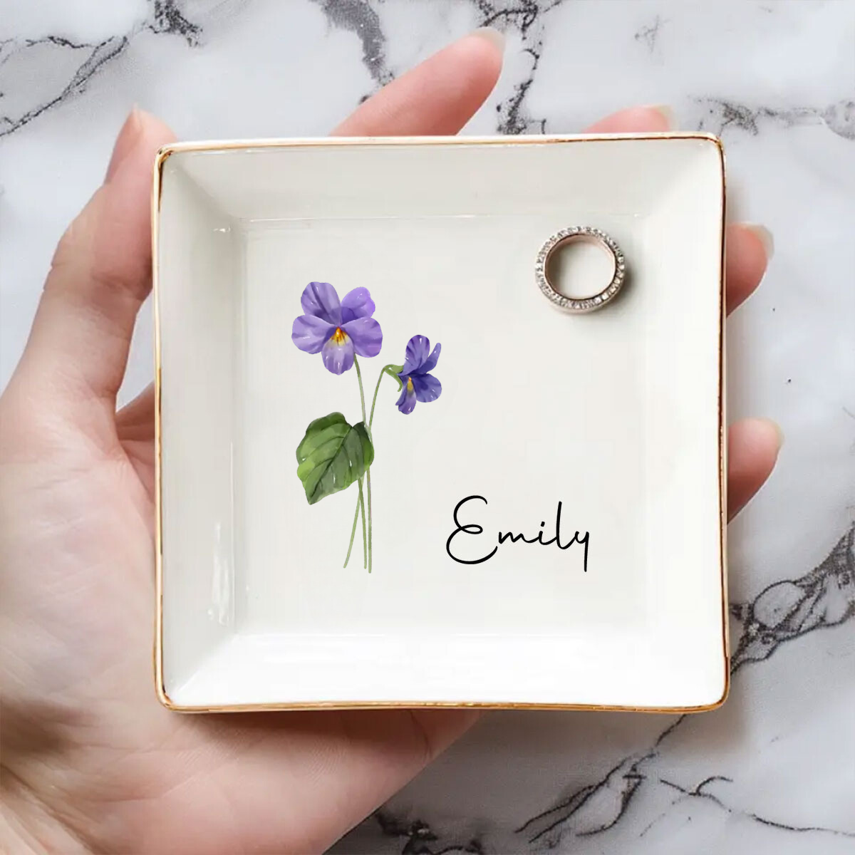 Friends Are Flowers That Never Fade - Personalized Custom Jewelry Dish ...