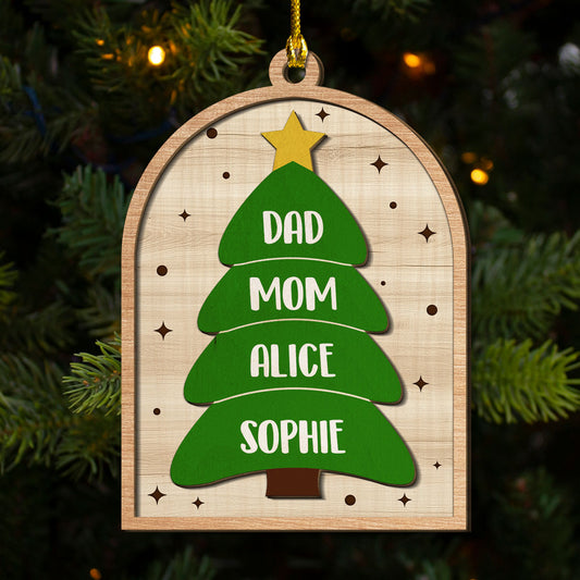 Christmas Tree - Personalized Custom Freeshape 2-Layered Wood Ornament