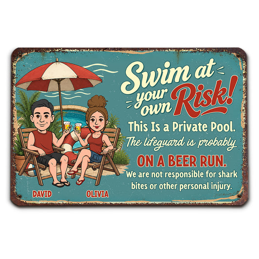 Swim More Complain Less Please - Personalized Custom Metal Sign