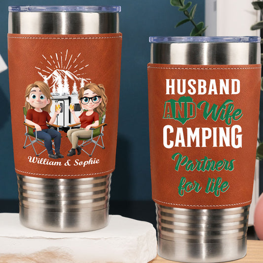 For Life - Personalized Leather Tumbler