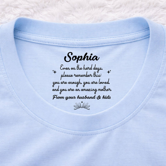 From Your Husband And Kid - Personalized Custom Inside Neck Print T-Shirt