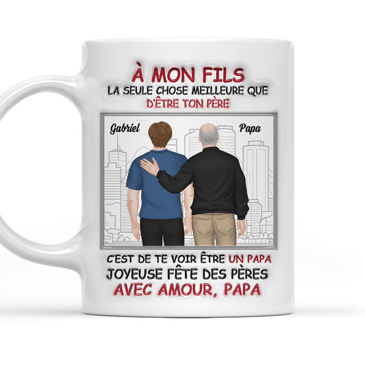 La paternité vous va bien - Mug personnalisé avec effet gonflé 3D