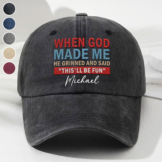 He Knew From The Beginning - Personalized Custom 3D Effect Vintage Washed Denim Cap
