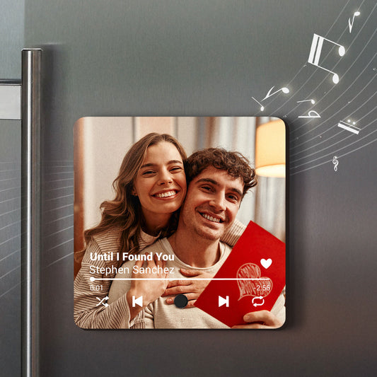 Custom Photo I Love You - Personalized Custom Music Fridge Magnet