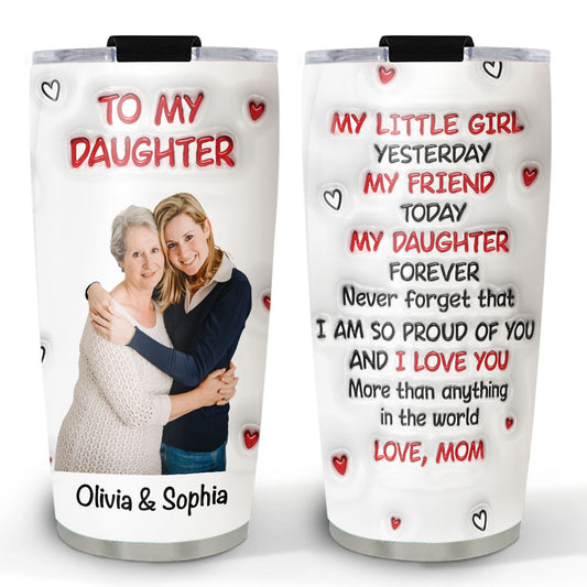 Hug From Mom Custom Photo - Personalized Custom 3D Inflated Effect Tumbler