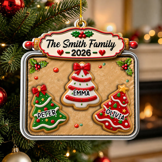 Tree Cakes Family - Personalized 3D White Acrylic Ornament