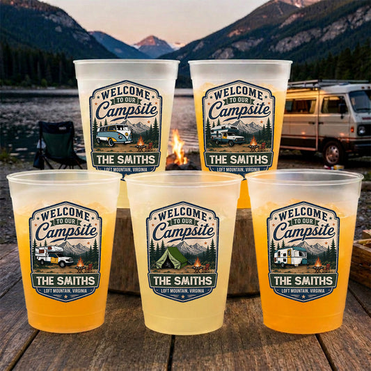 Welcome To Our Campsite - Personalized Custom Frosted Cup
