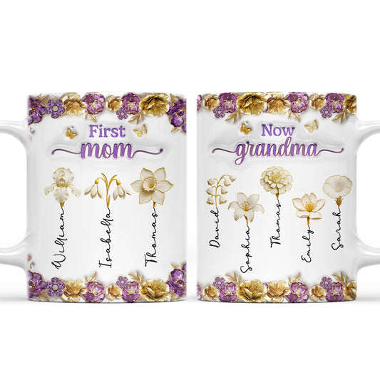 Mother Pearl Grandma Love - Personalized Custom 3D Effect Mug