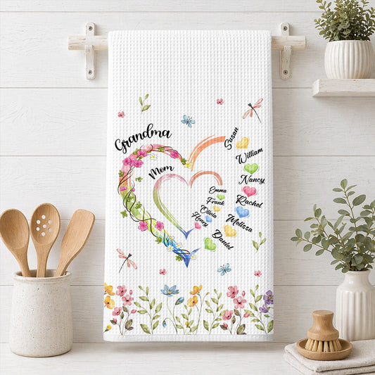 Grandma Heart - Personalized Custom Kitchen Towel