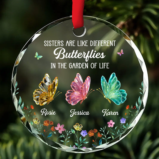 Sister Love - Personalized Custom Glass Ornament