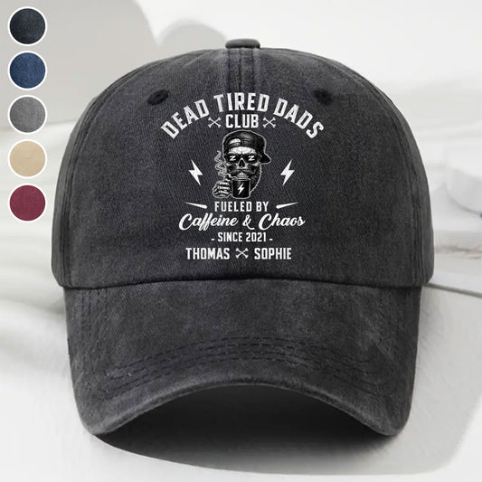 Fueled By Their Laughter - Personalized Custom Vintage Washed Denim Cap