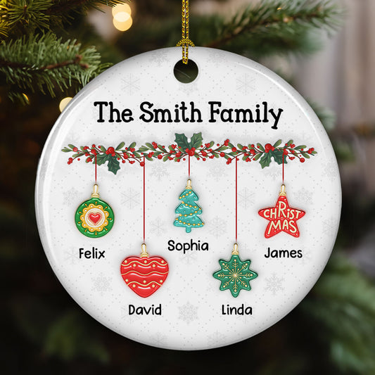 Cozy Family - Personalized Custom 3D Inflated Effect Ceramic Ornament