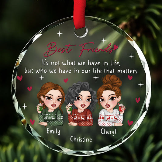 Best Friends In Our Life - Personalized Custom Glass Ornament