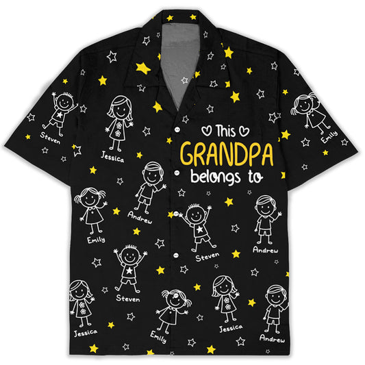 This Grandpa Belongs To Our Hearts - Personalized Custom Hawaiian Shirt
