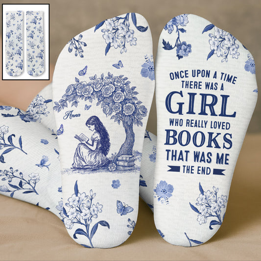 A Heart Full Of Books - Personalized Custom Crew Socks