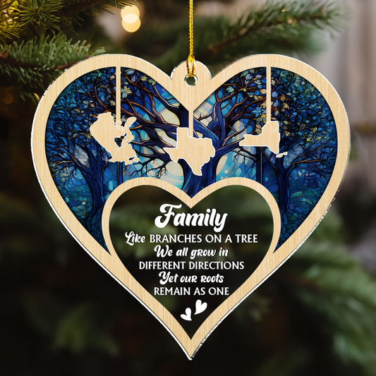 Family Like Branches On A Tree - Personalized Custom Acrylic Ornament