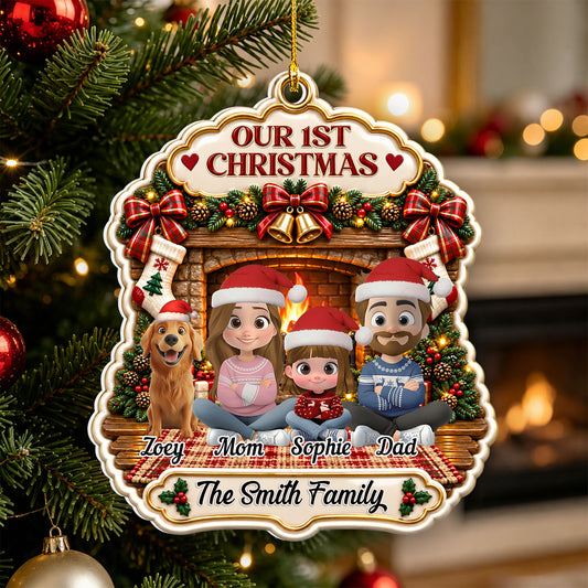 Forever Family - Personalized 3D White Acrylic Ornament