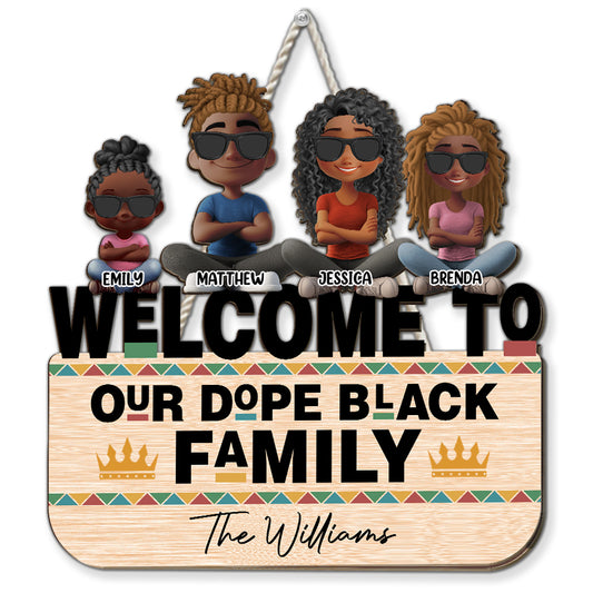 Dope Black Family - Personalized Custom Wood Sign