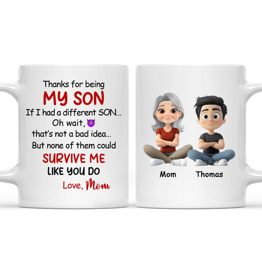 Mom To Son Humor - Personalized Custom Coffee Mug