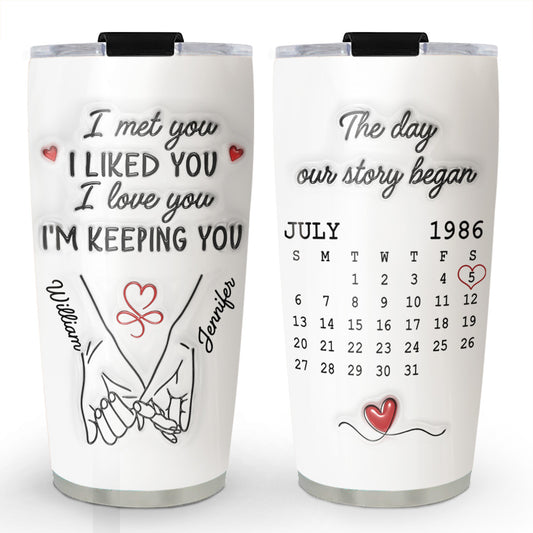 I Met You I Liked You I Love You - Personalized Custom 3D Inflated Effect Tumbler