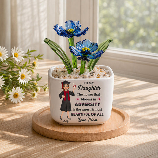 Courage Blooms From Struggle - Personalized Custom Glass Birth Month Flower