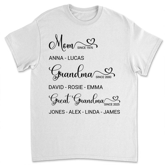A Mom Grandma Great Grandma - Personalized Custom Shirt
