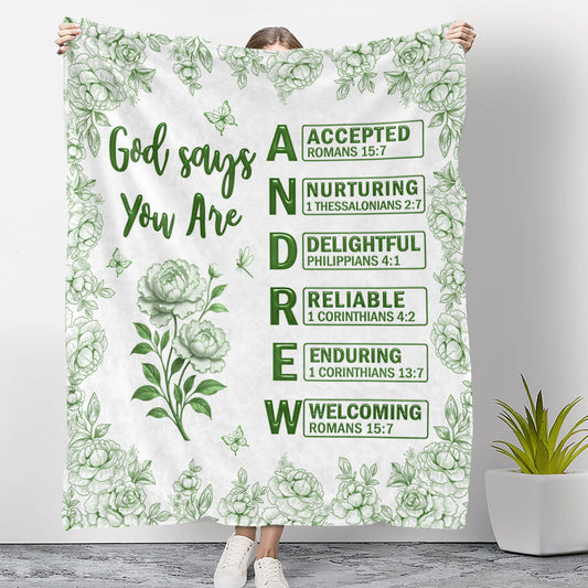 God Says You Are Bible Ver 2 - Personalized Custom Fleece Blanket