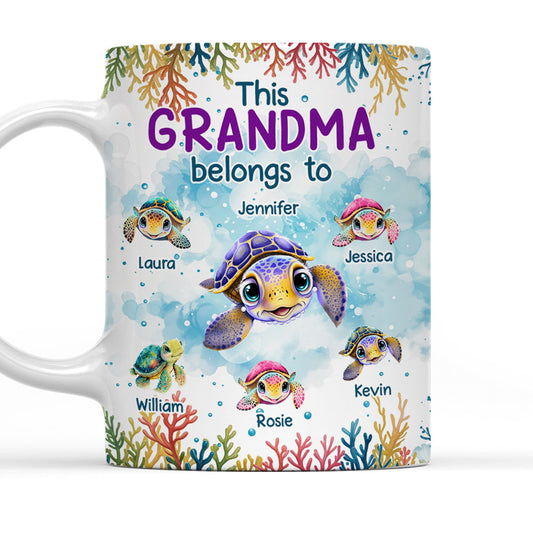This Grandma Belongs To Turtle Summer - Personalized Custom Coffee Mug