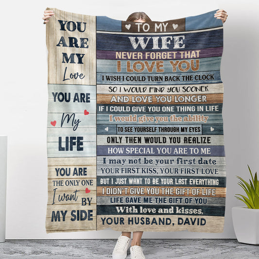 To My Wife - Personalized Custom Fleece Blanket