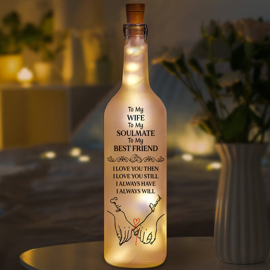 To My Wife Soulmate Best Friend - Personalized Custom Bottle Lamp