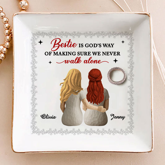 Wooden Bestie Forever - Personalized Custom Jewelry Dish