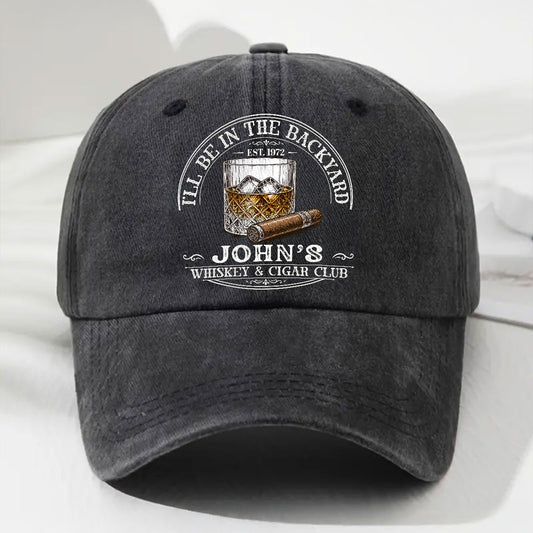 Be In The Backyard - Personalized Custom Vintage Washed Denim Cap