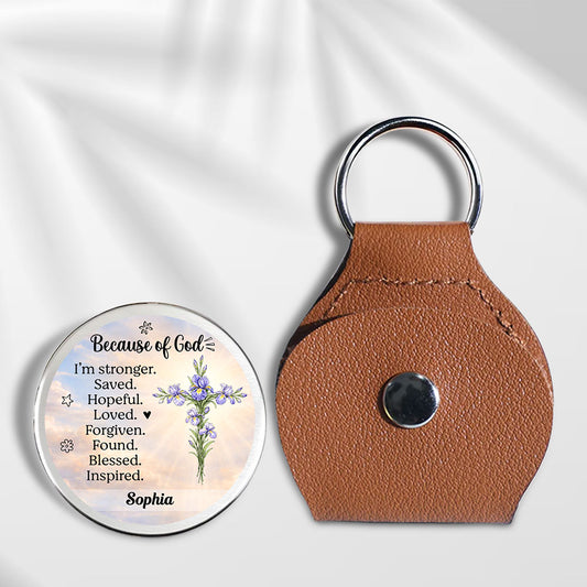 Stronger Because Of God - Personalized Custom 3D Effect Pocket Hug