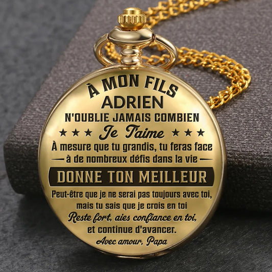 Pour Mon Fils Je Crois En Toi – Montre de Poche Personnalisée Sur Mesure