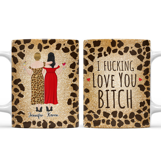I Love My Friend Leopard - Personalized Custom Coffee Mug