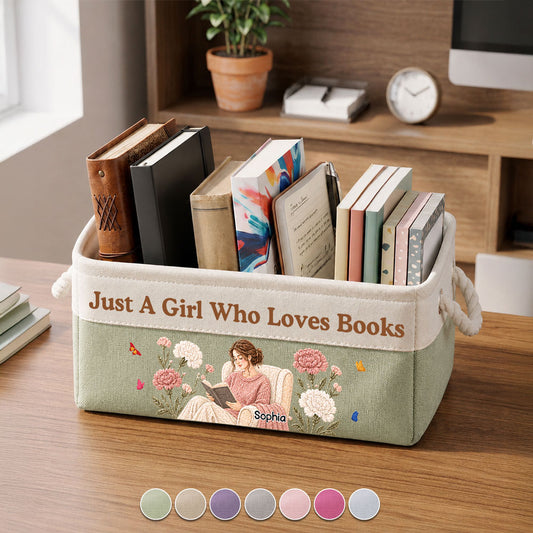 The Floral Reader - Personalized Storage Basket