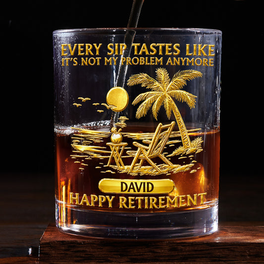 Happy Retirement - Personalized Custom Whiskey Glass