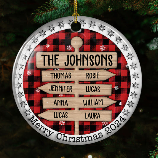 Custom Name Family - Personalized Custom 3D Inflated Effect Ceramic Ornament