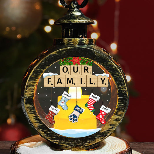 Family Stocking - Personalized Custom Christmas Lantern