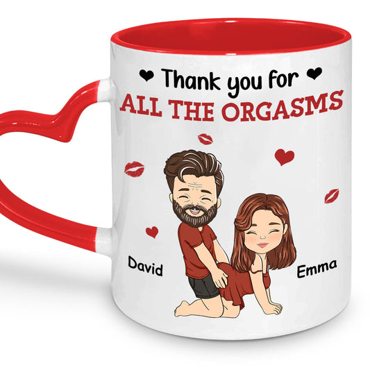 Thanks For All - Personalized Custom Heart Handle Mug