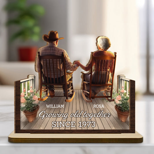 Porchside Bliss - Personalized 2-Layer Wood Plaque With Flat Base