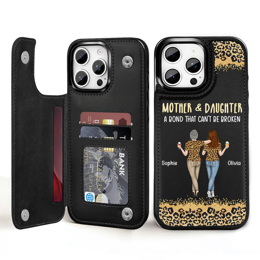 Mom And Daughter - Personalized Leather Phone Case