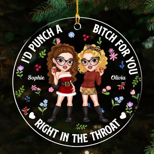 Punch Bitch Best Friend - Personalized Custom Acrylic Ornament