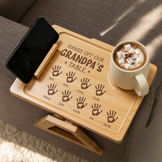 Only For The Great One - Personalized Custom Engraved Wooden Couch Arm Table