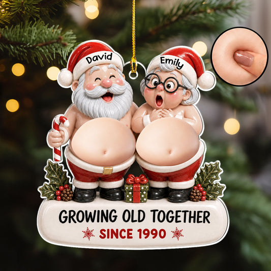 Growing Old Together - Personalized Dual Squishy Acrylic Ornament