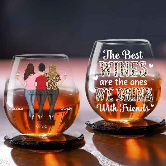 Cheers To Friendship - Personalized Custom Wine Glass