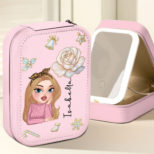 Bloom Heart - Personalized Custom Jewelry Box With LED Mirror