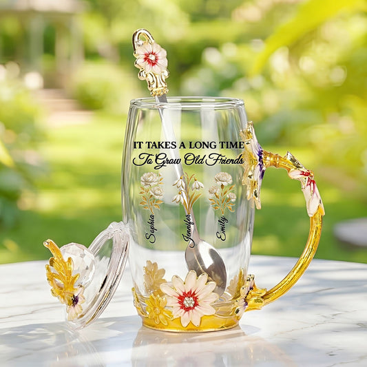 My Vintage Friend - Personalized Custom 14OZ Flower Tea Cup