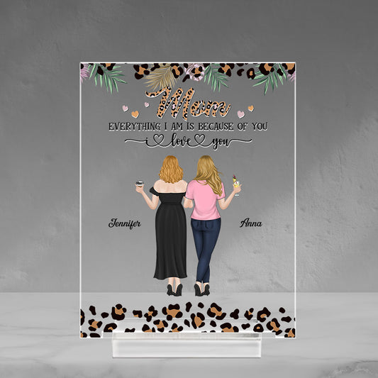 Mother And Daughter - Personalized Custom Acrylic Plaque With Base
