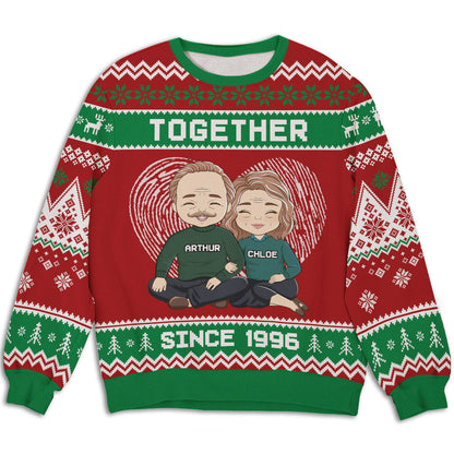 Together - Personalized Custom Couple All-Over-Print Sweatshirt